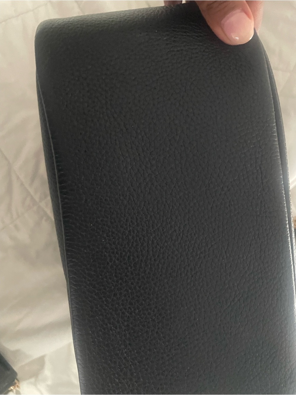 Coach Black Leather Shoulder Bag with Silver-Tone Chain and Leather Handles - Picture 6 of 7